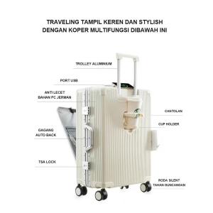 TUTTOO Koper Y43 20/24 Inci dengan Slot Laptop dan Cup Holder