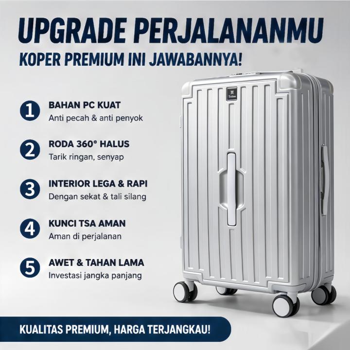 TUTTOO Koper PP01 20/25/30 Inci PC+PU Ringan dan Berkapasitas Besar