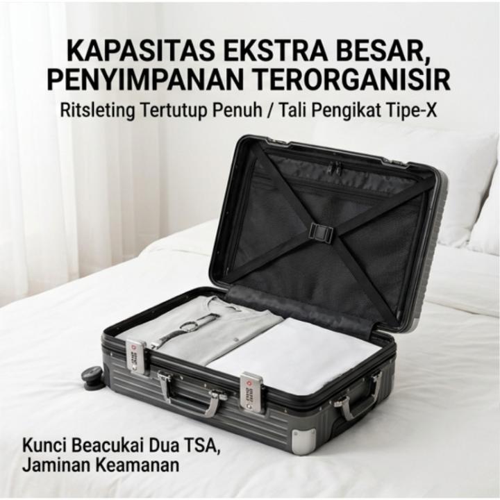 TUTTOO Koper Y50 20–26 Inci dengan TSA Lock dan Silent Wheel